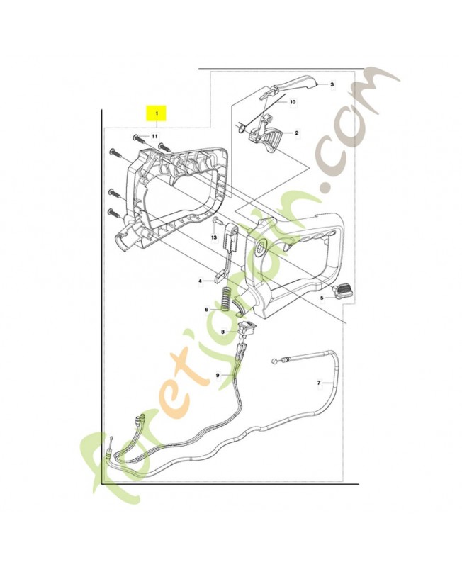 Poignée 523072301. Pièce détachée Husqvarna