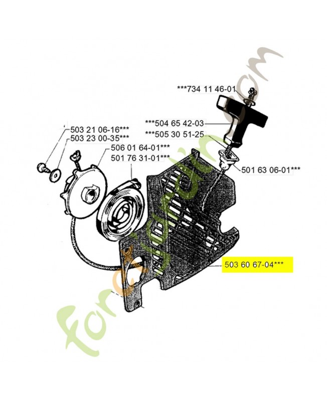 carter de lanceur 503606704. Pièce de rechange Husqvarna