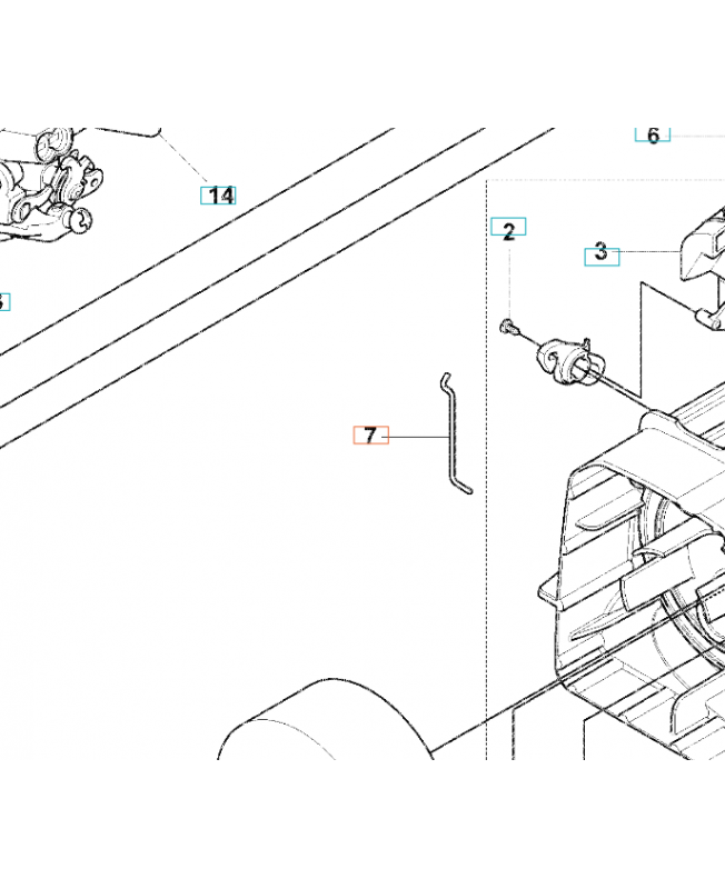 Bras d'articulation 544378901. Pièce de rechange Husqvarna
