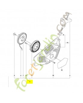 Lanceur complet Husqvarna 505159204 et 505159207. Pièce de rechange Husqvarna