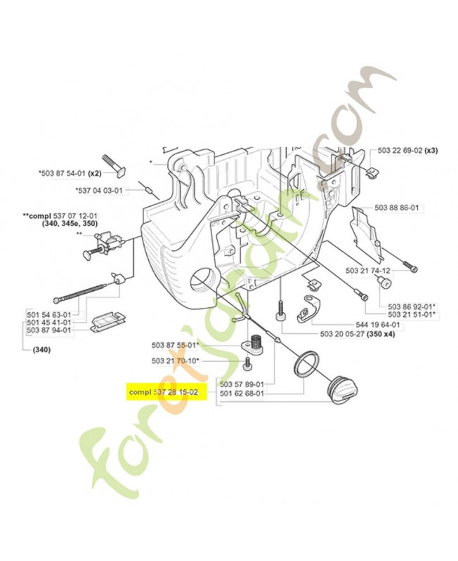 Bouchon huile 537281502. Pièce de rechange Husqvarna