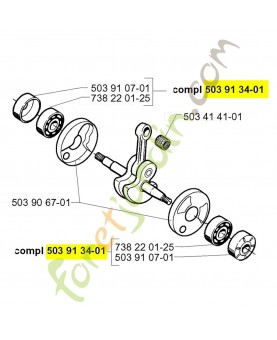 Roulement husqvarna ref. 503913401 Remplace référence 502212701 ; 503910701 ; 502195101