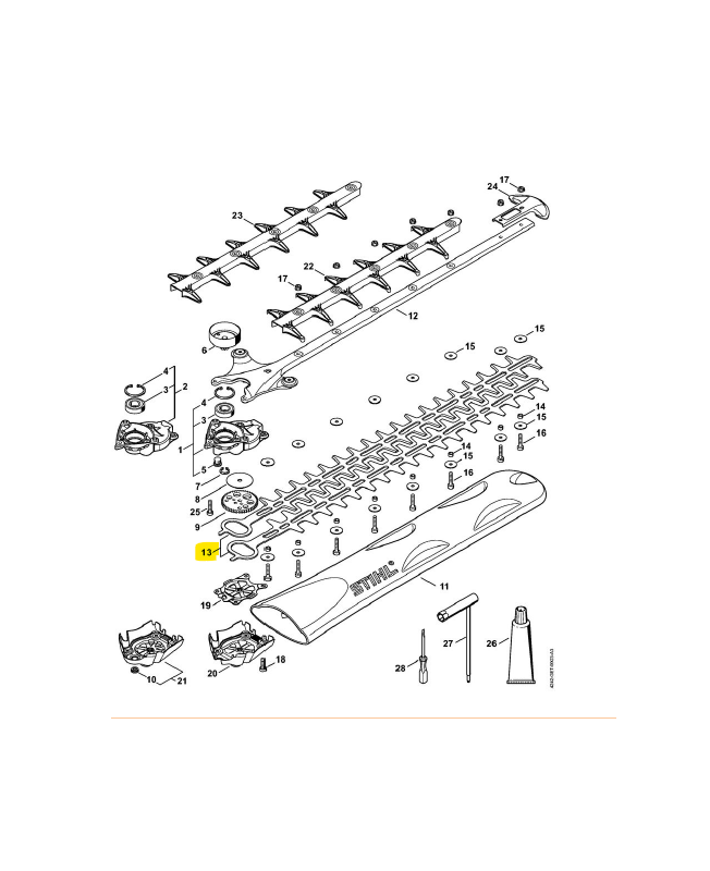 Couteau 4242-710-6003. Pièce détachée Stihl Remplace référence 4242-710-6002