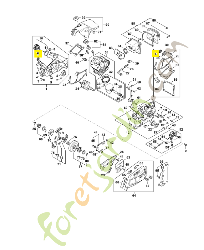 Bague étanchéite 15x22x4 9640-003-1560. Pièce détachée Stihl