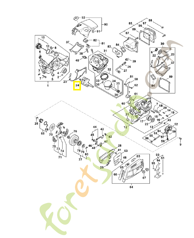 Vilebrequin 1147-030-0405. Pièce détachée Stihl