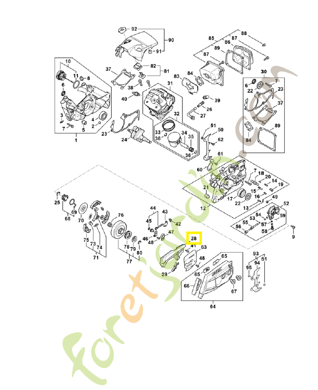 Couvercle 1147-021-1100. Pièce détachée Stihl 