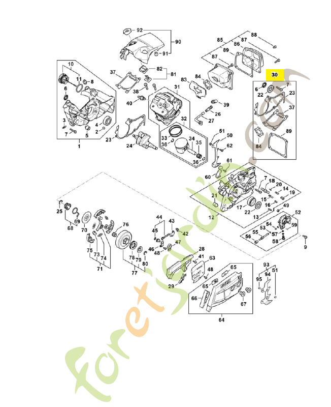 Jeu de joints 1147-007-1600. Pièce détachée Stihl 