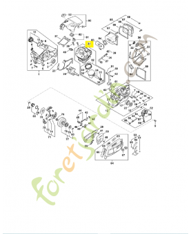 Cylindre avec piston ø 54 mm 1147-020-1200. Pièce détachée Stihl 