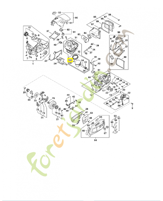 Segment de piston ø 54x1.2 mm 1147-034-3001. Pièce détachée Stihl 