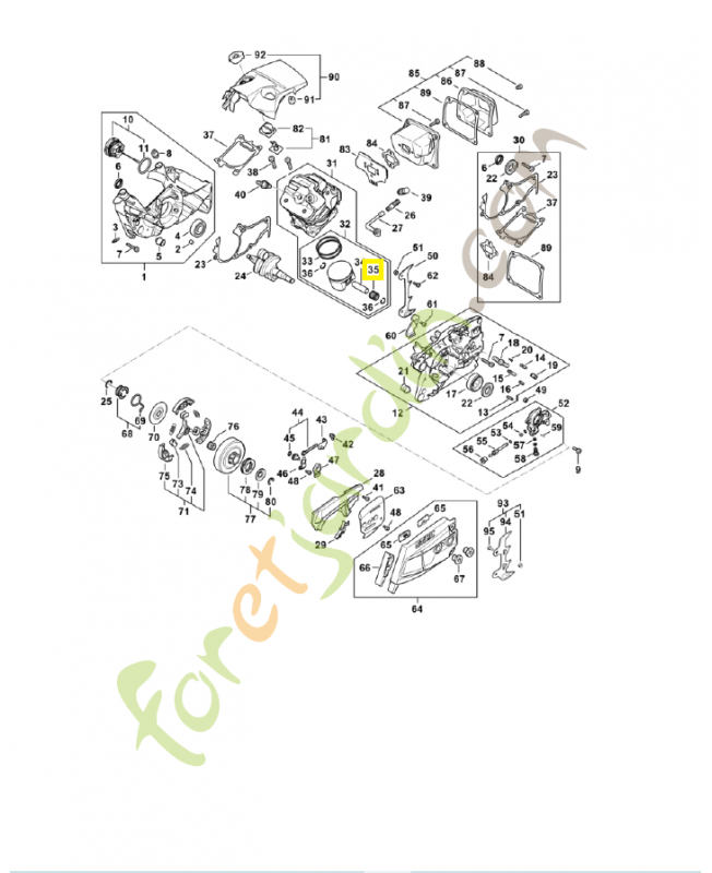Cage a aiguilles 9512-003-3146. Pièce détachée Stihl