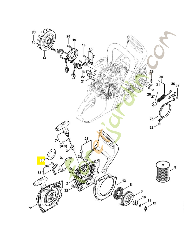 Plaque matricule ms 500i 1147-967-1500. Pièce détachée Stihl 