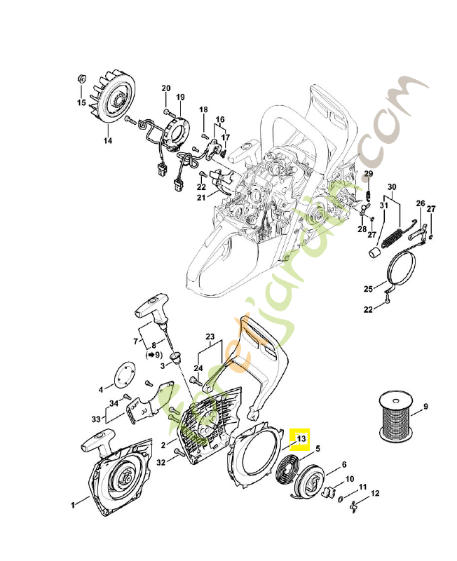Segment 1147-084-7800. Pièce détachée Stihl 