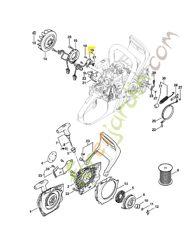 Capteur 1147-400-5801. Pièce détachée Stihl 