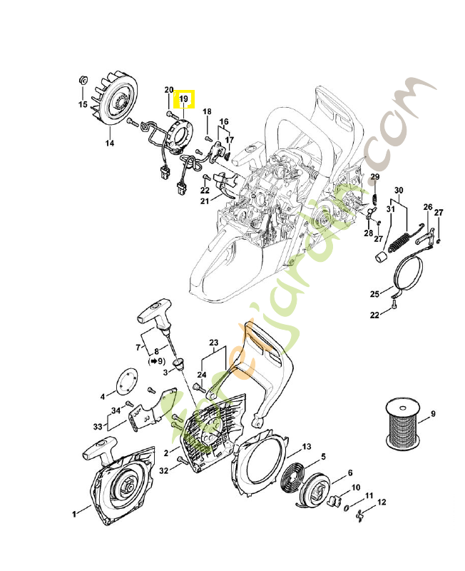 Générateur 1147-400-4000. Pièce détachée Stihl