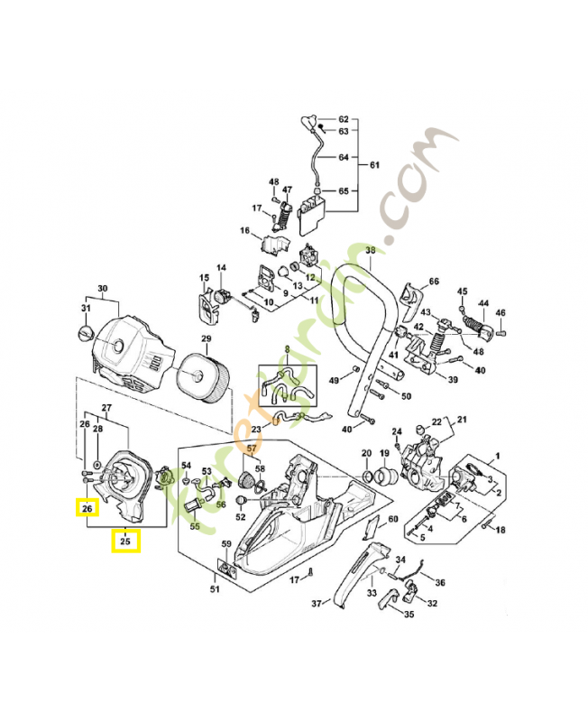 Boîtier de papillon 1147-120-6901. Pièce détachée Stihl 
