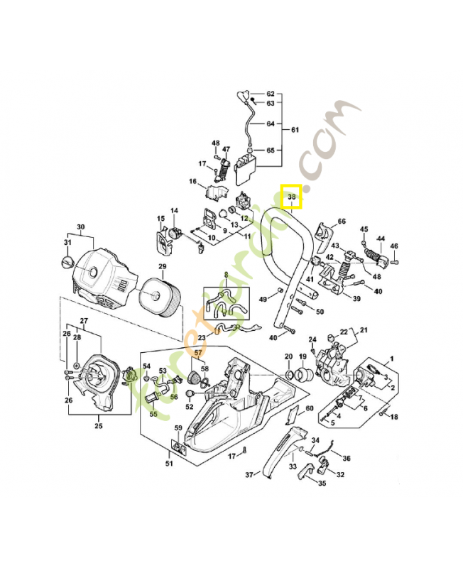 Poignée tubulaire 1147-790-1700. Pièce détachée Stihl 