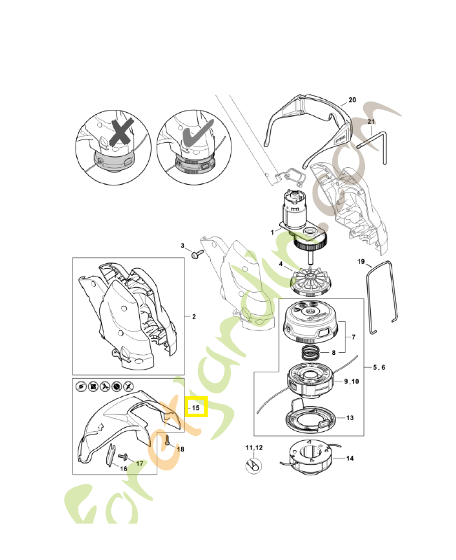 Capot de protection 4522-710-8100. Pièce détachée Stihl / Vicking
