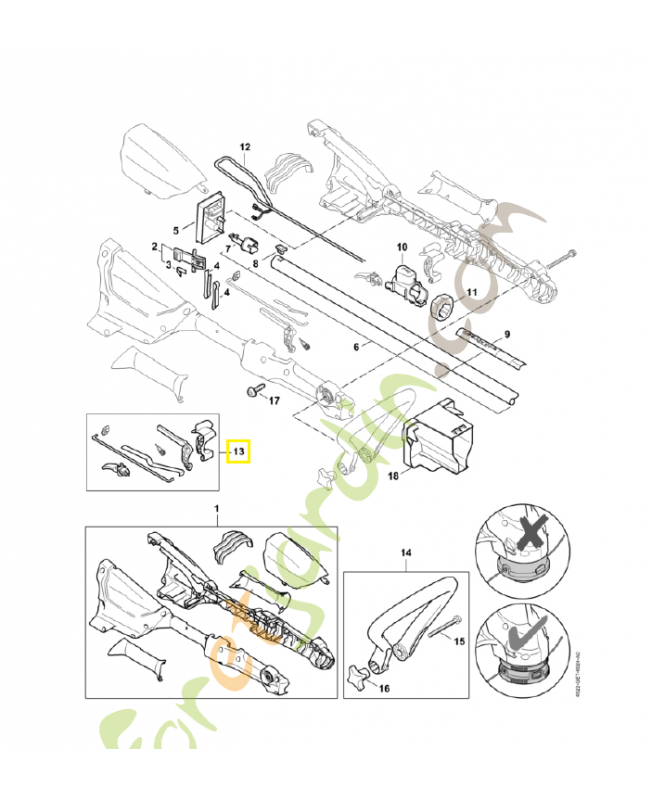 Jeu d'éléments de commande 4522-007-3860. Pièce détachée Stihl