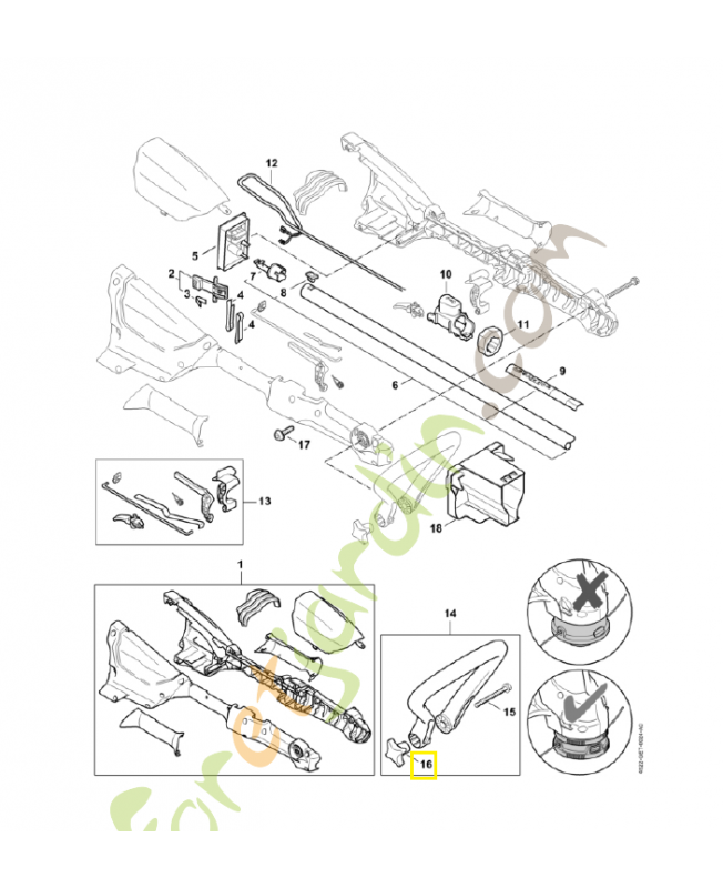 Écrou a ailettes 4138-716-1200. Pièce de rechange Sithl / Vicking