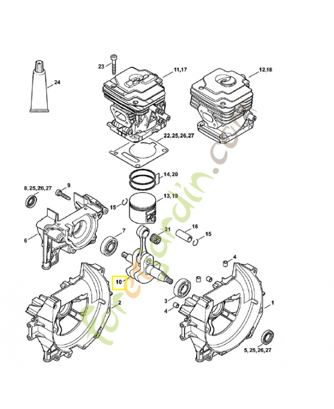 Vilebrequin fs 4147-030-0403. Pièce détachée Stihl Vilebrequin fs 4147-030-0403. Pièce détachée Stihl