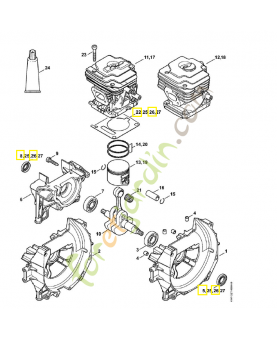 Jeu de joints moteur 4147-007-1601. Pièce de rechange Sithl