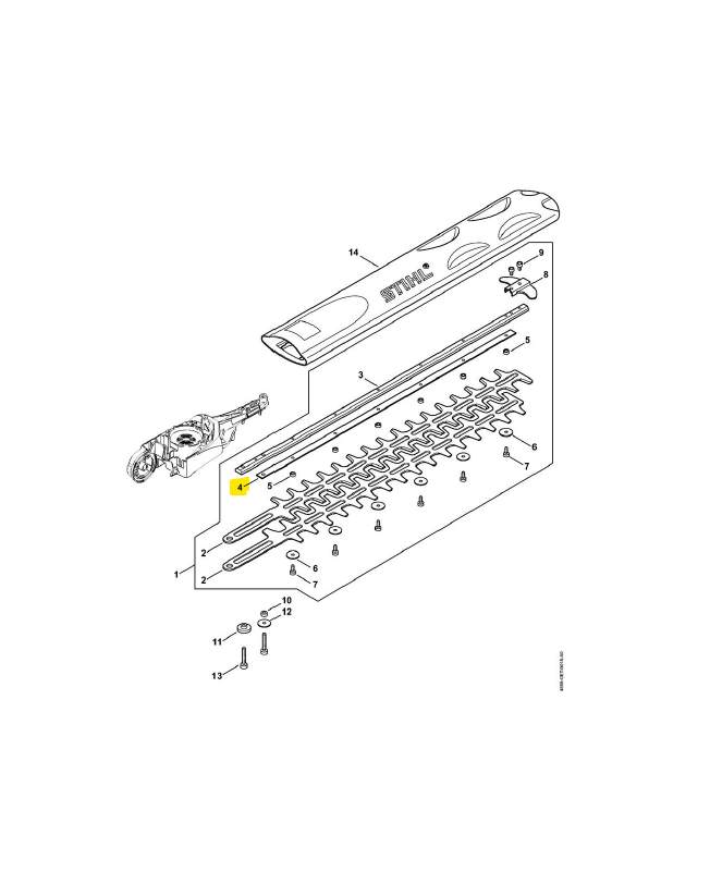 Glissiere de couteau 500mm