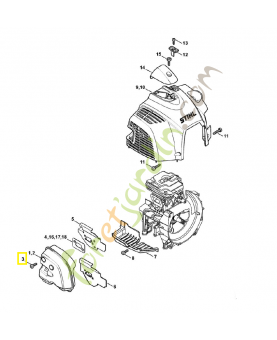 Vis cylindrique is-m 5x16 9022-341-0983. Pièce détachée Stihl / Vicking