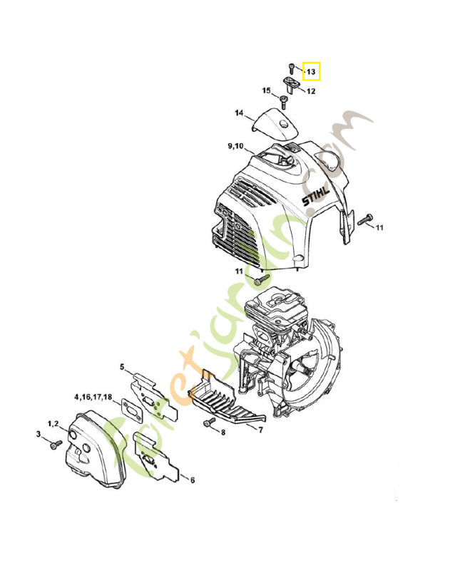 Vis cylindrique  p4x14 9074-478-3005. Pièce de rechange Sithl