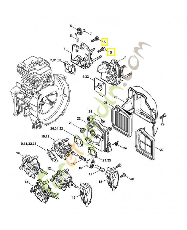Vis cylindrique is-m 5x24 9022-341-1045. Pièce de rechange Sithl Vis cylindrique is-m 5x24 9022-341-1045. Pièce de rechange Sithl