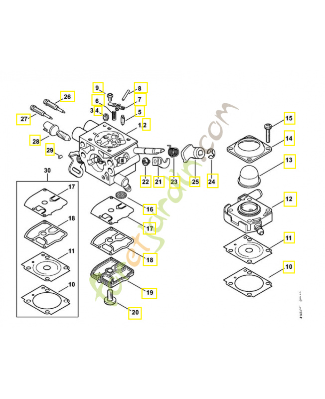 Carburateur wtf-11 4147-120-0623. Pièce détachée Stihl 