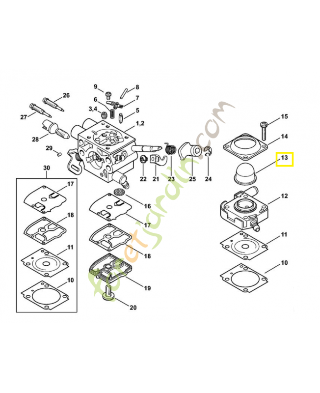 Capuchon 4147-121-2702. Pièce détachée Stihl 