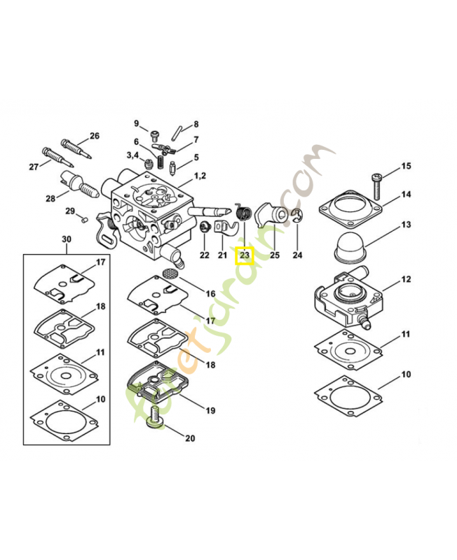 Ressort coude 4147-122-3201. Pièce détachée Stihl 