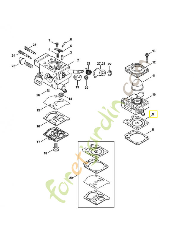 Membrane de réglage 4147-121-4700. Pièce de rechange Sithl