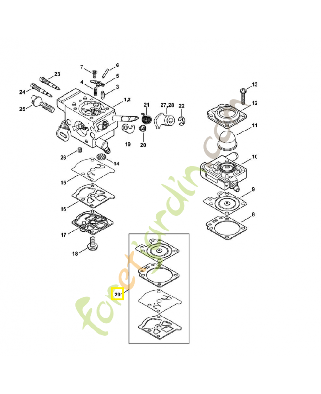 Jeu de joints carburateur 4147-007-1700. Pièce de rechange Sithl Jeu de joints carburateur 4147-007-1700. Pièce de rechange Sithl