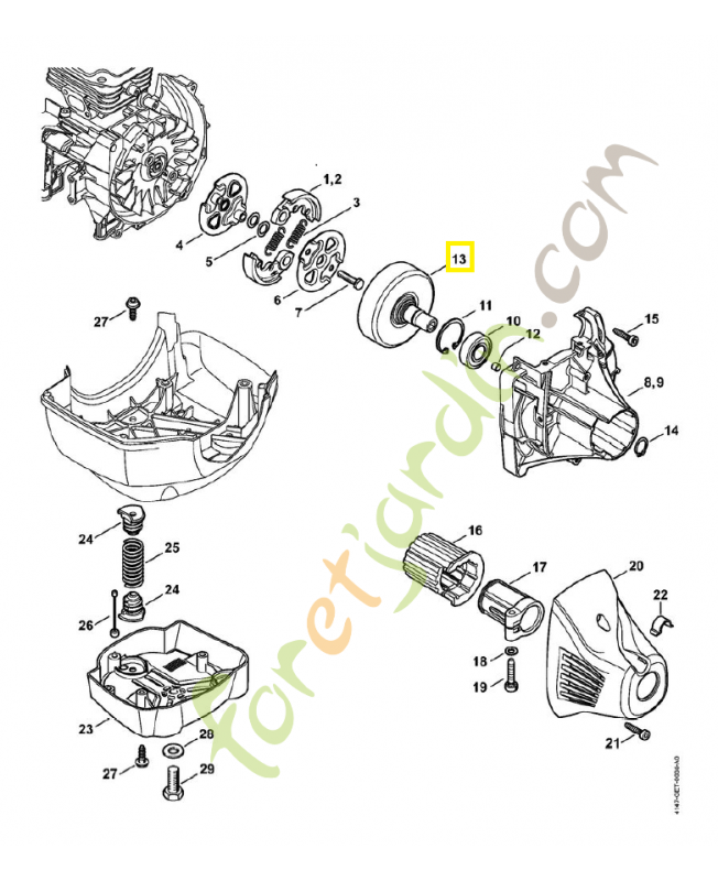 Cloche d'embrayage 4128-160-2905. Pièce de rechange Sithl 