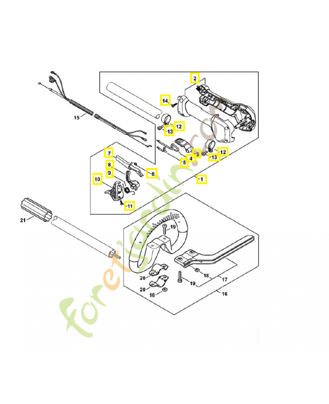 Poignée commande complète 4180-790-1313. Pièce détachée Stihl  Poignée commande complète 4180-790-1313. Pièce détachée Stihl
