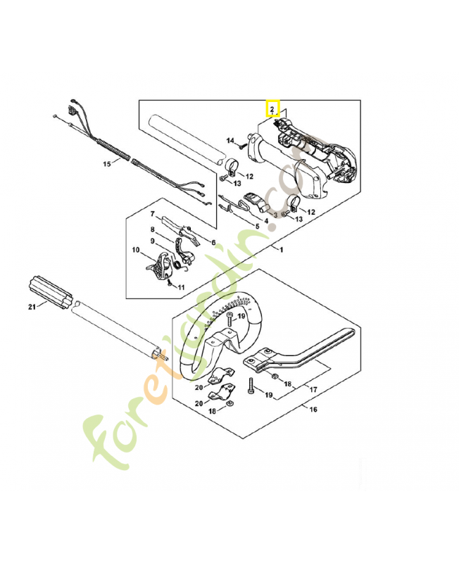 Poignée 4180-790-0301. Pièce détachée Stihl / Vicking
