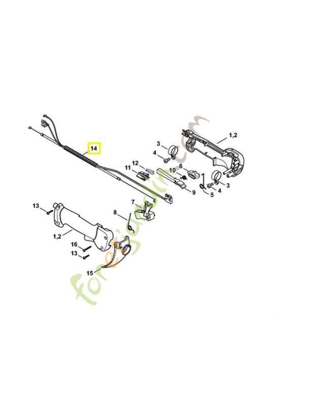 Câble commande des gaz 4147-180-1105. Pièce de rechange Sithl Câble commande des gaz 4147-180-1105. Pièce de rechange Sithl