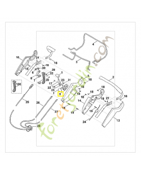 Levier des gaz 6375-180-1500. Pièce de rechange Sithl / Vicking
