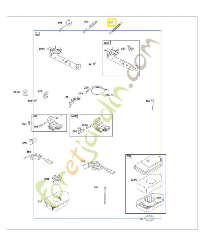 691859 Ressort ralenti régule 0003-000-0974. Pièce de rechange pour moteur thermique Briggs et Straton