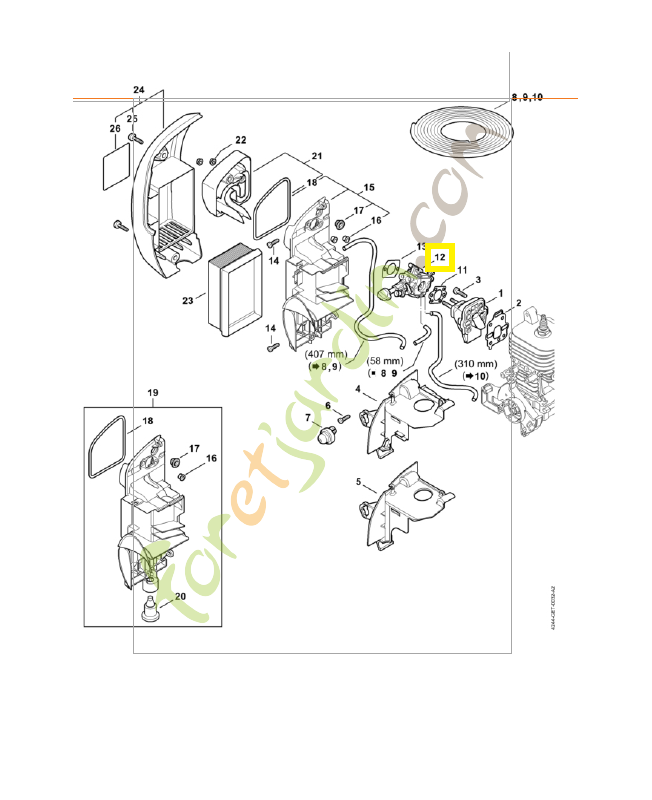 Carburateur stihl ref. 4244-120-0611 Remplace référence 4244-120-0603