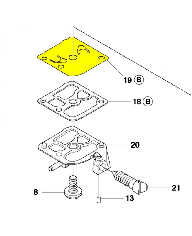 Membrane de pompe 537383101. Pièce de rechange Husqvarna