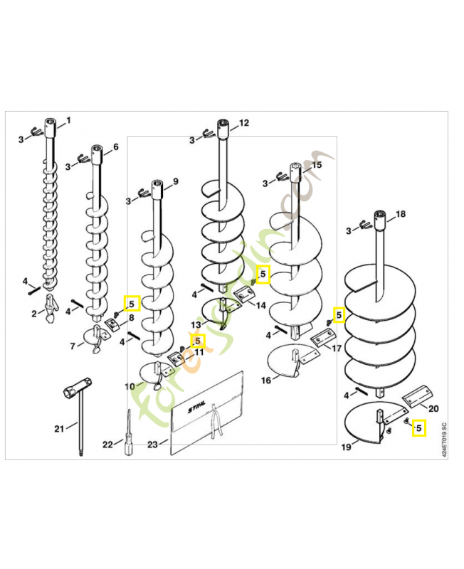 Vis tête fraisée m6x14 9064-346-1278. Pièce de rechange Sithl / Vicking