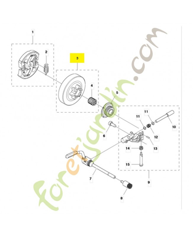 Tambour d'embrayage 577389701. Pièce de rechange Husqvarna