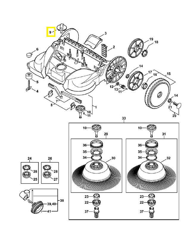 Bouton 4860-731-9101. Pièce de rechange Sithl / Vicking