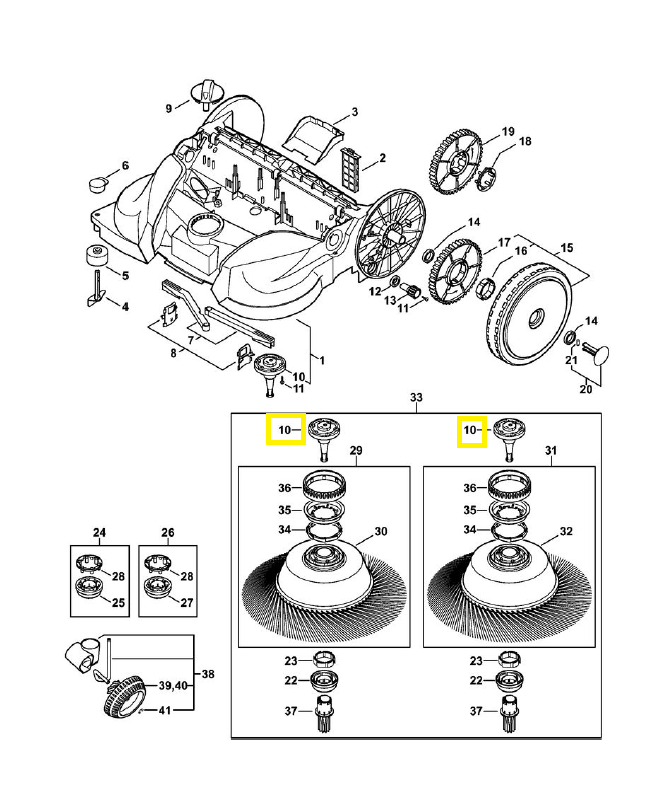Boulon d'articulation 4860-730-2704. Pièce détachée Stihl