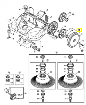 Roue 4860-730-7503. Pièce détachée Stihl / Vicking