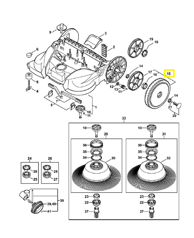 Roue 4860-730-7503. Pièce détachée Stihl / Vicking