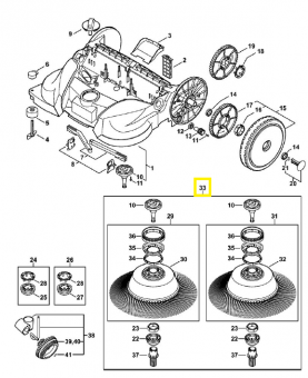 Jeu balai rotatif kga 770 4860-007-1013. Pièce détachée Stihl