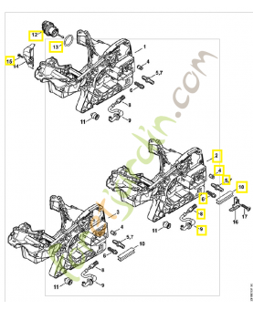 Carter moteur ms231/251c-be Carter moteur Stihl ref. 1143-020-3025